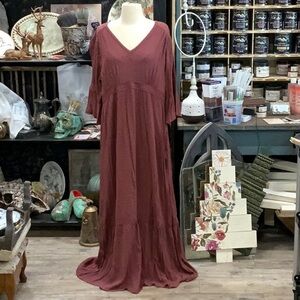 Knox Rose Women's Maxi Dress in Burgundy